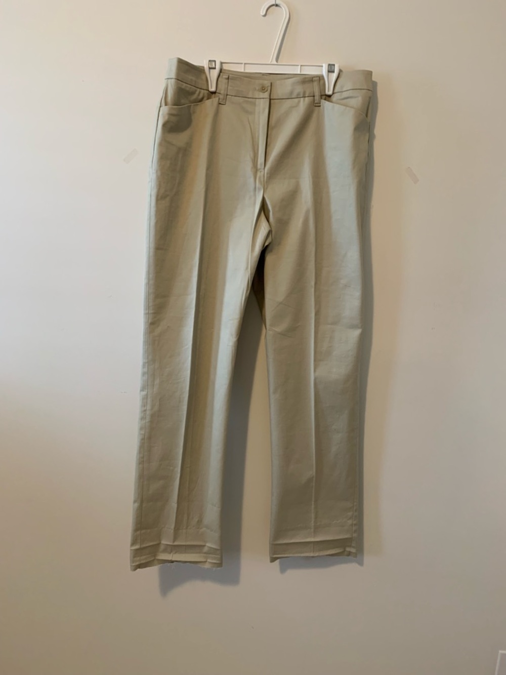 Straight-Leg Women's Dress Pants in Light Beige